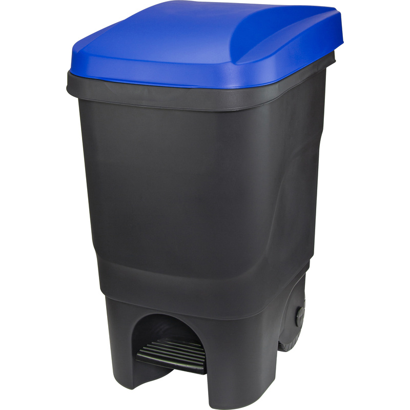 Изображение товара Контейнер для раздельного сбора мусора Idea 60 л с педалью черный пластиковый