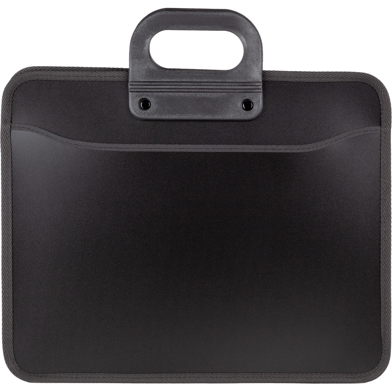 Изображение товара Папка-портфель Комус А4 черная из пластика и нейлона, 3 отделения, 390x315 мм