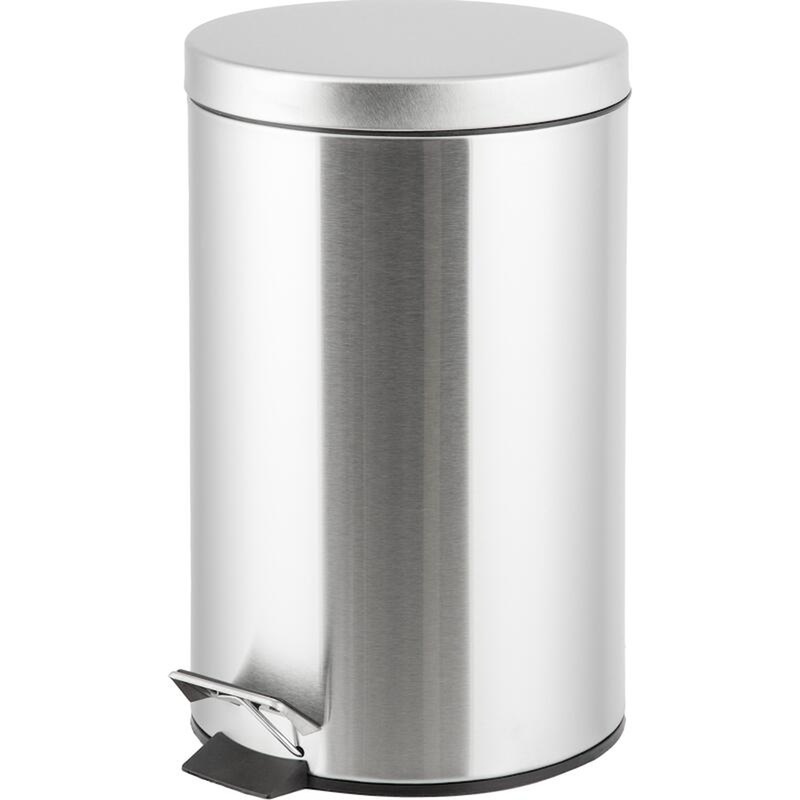 Изображение товара Уценка ведро мусорное 12 л из нержавеющей стали с педалью крышкой серебристое