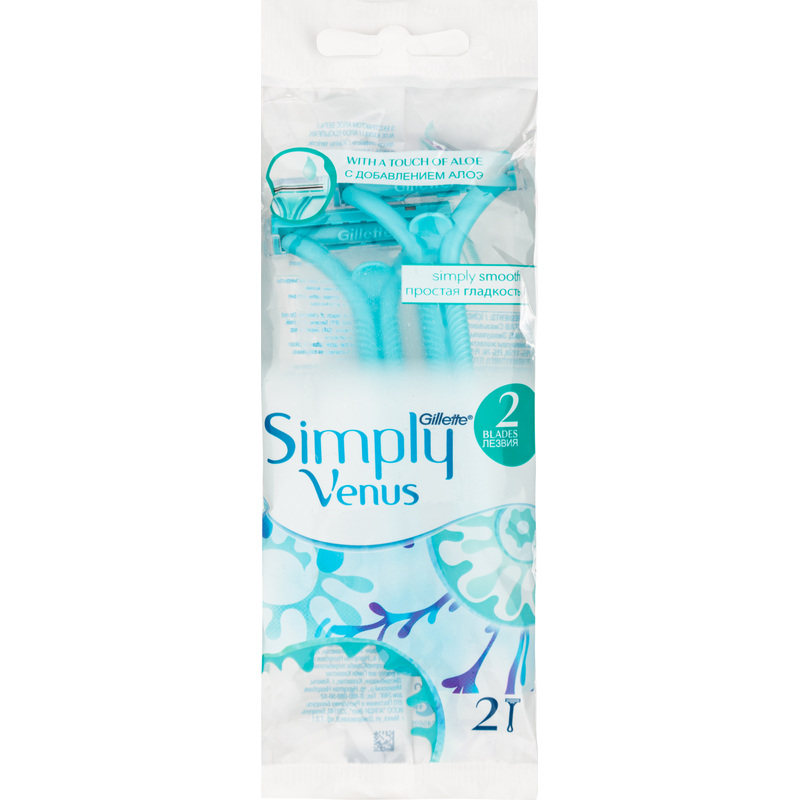 Изображение товара Одноразовая женская бритва Gillette Simply Venus 2, 2 шт в упаковке