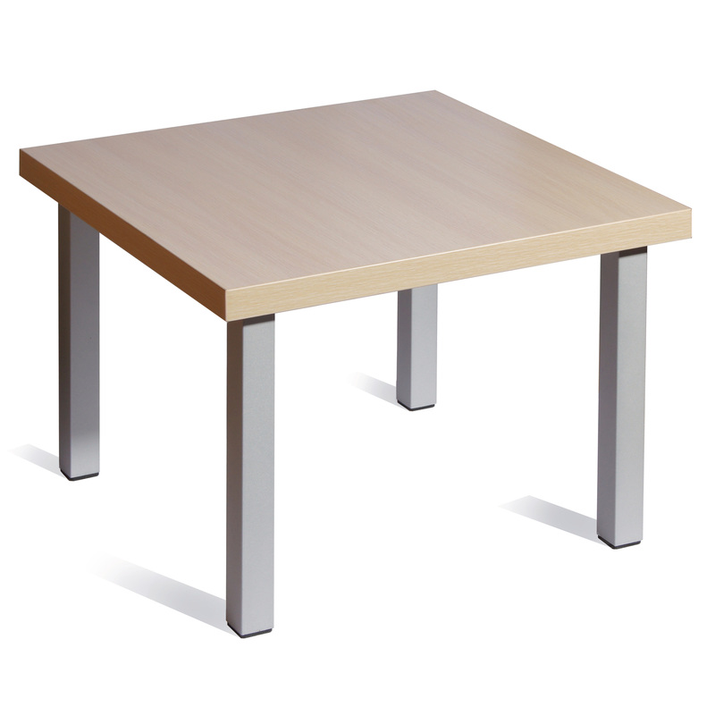 Изображение товара Журнальный стол Триада из ДСП с металлическими ножками выбеленный дуб 600x600 мм