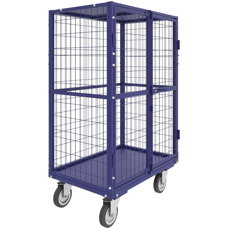 Изображение товара Тележка платформенная Rusklad ШСМ 6 200 с сетчатым шкафом и колесами 200 мм
