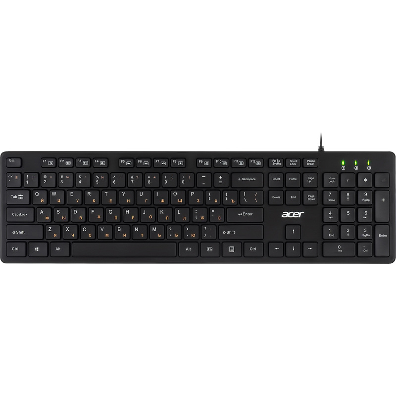 Изображение товара Клавиатура проводная Acer OKW122 мембранная USB черная