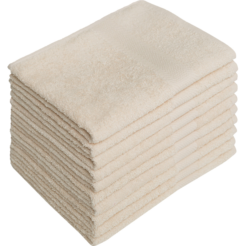 Изображение товара Набор махровых полотенец 10 штук 50x90 см кремовые