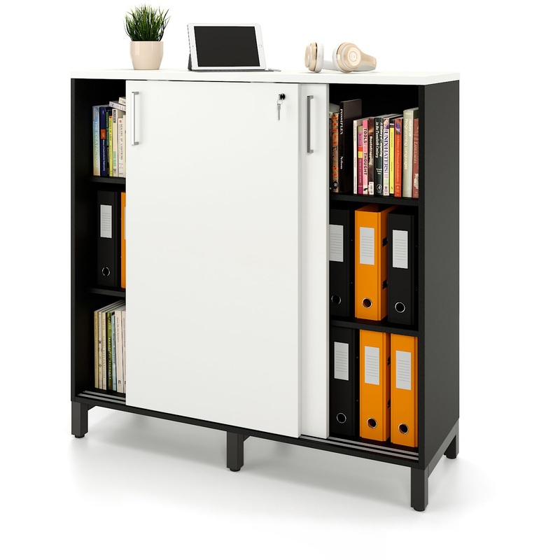 Изображение товара Стеллаж для документов Zamm Формат 11442 белый премиум/чёрный 1200х600х1210 мм