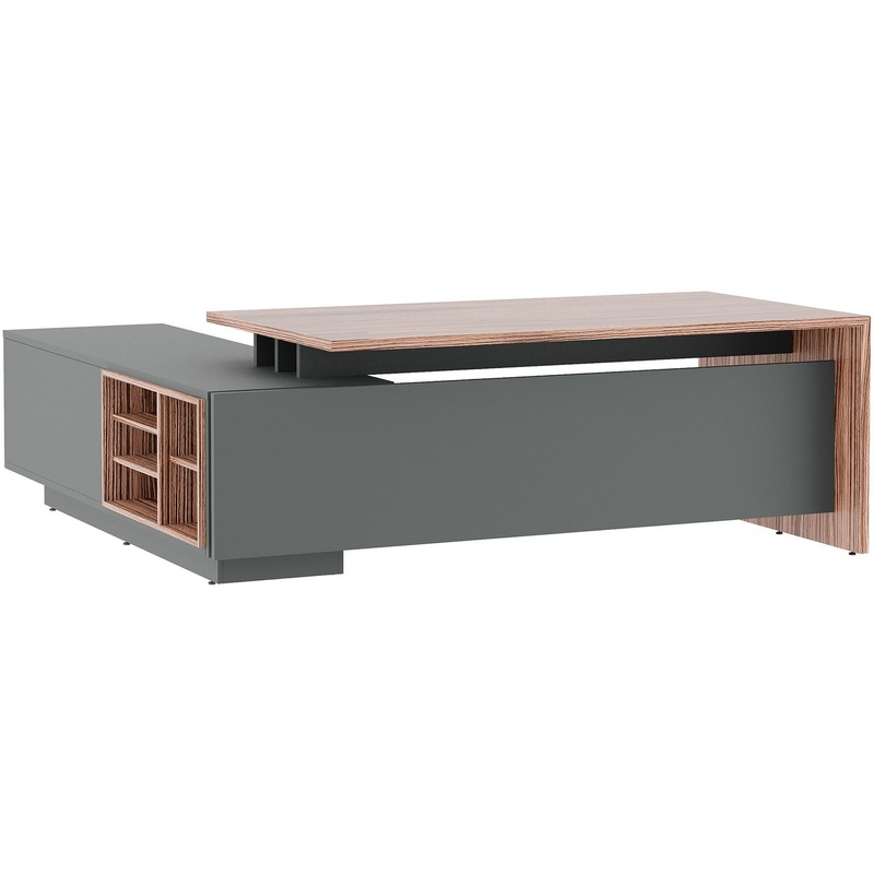 Изображение товара Письменный стол SS Dali 101 L с ореховым покрытием и регулируемыми опорами