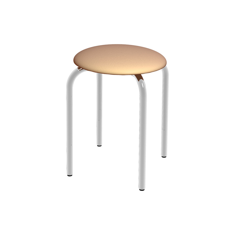 Изображение товара Стильный бежевый табурет Комфорт из искусственной кожи и металла