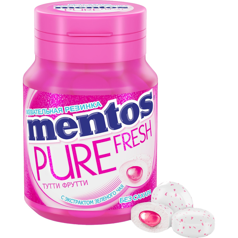 Изображение товара Жевательная резинка Mentos Pure Fresh Тутти-фрутти 54 г