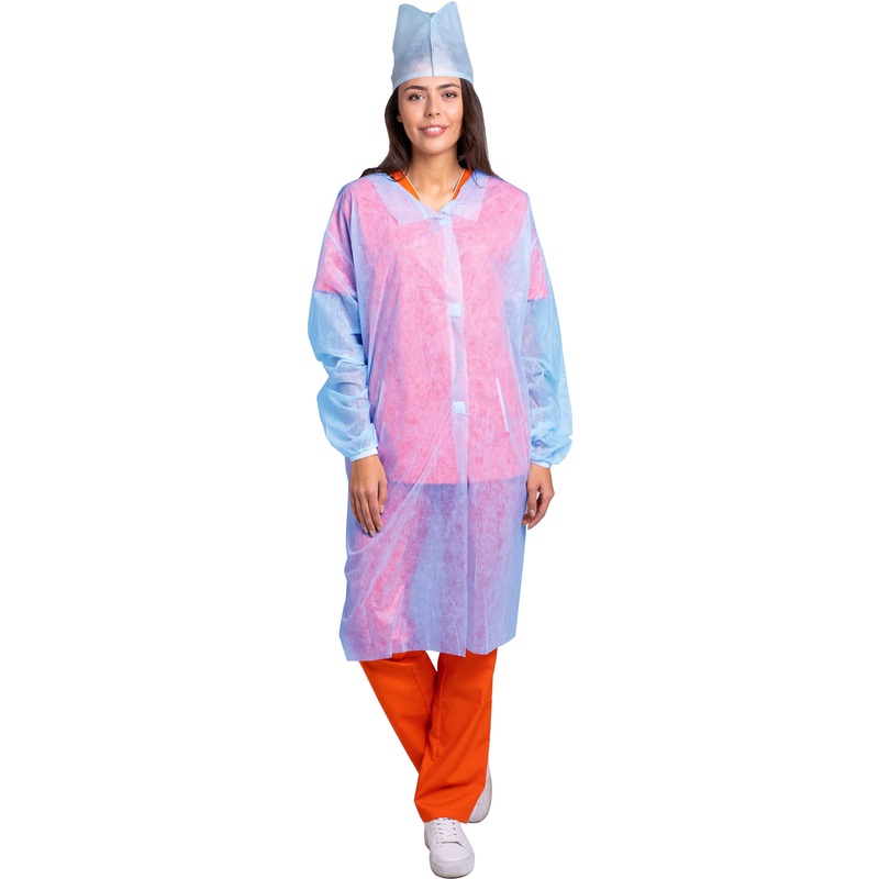 Изображение товара Одноразовый процедурный халат Снаблайн голубой размер XL 10 штук в упаковке