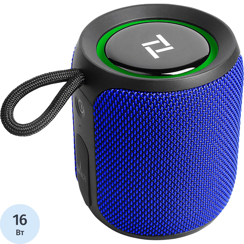 Изображение товара Акустическая система Урал ТТ М3+ мини синяя с подсветкой Bluetooth FM IP67
