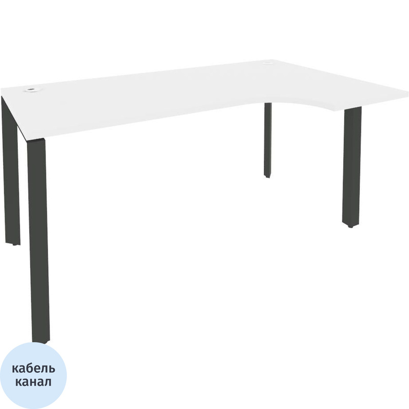Изображение товара Стол эргономичный ONIX-П O.MP-SA-1R правый белый бриллиант/антрацит