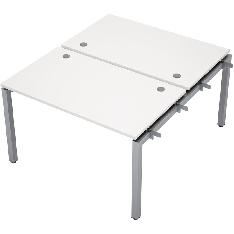 Изображение товара Рабочая станция Avance 6МБН.5278 двухместная (белый/алюминий матовый, 1200х1435х750 мм)