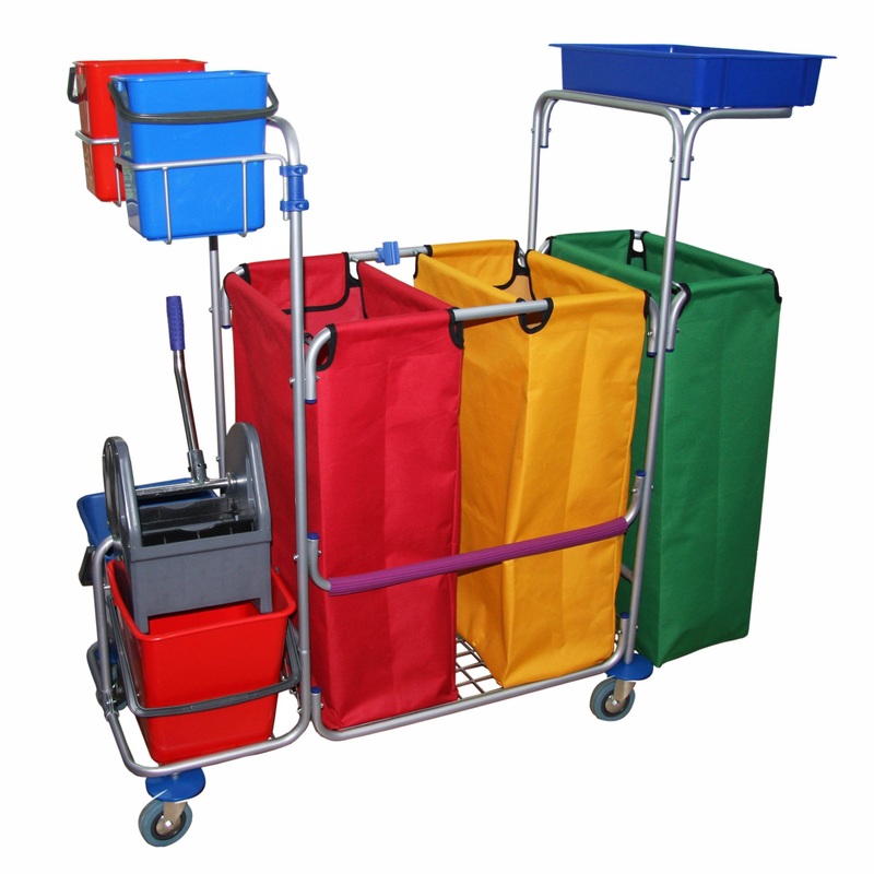 Изображение товара Тележка уборочная универсальная для раздельного сбора мусора 95.281
