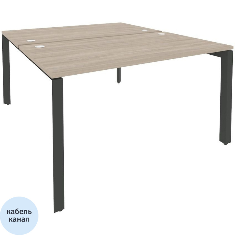 Изображение товара Рабочая станция на 2 рабочих места ONIX-П O.MP-D.RS-2.3.8 дуб аттик антрацит