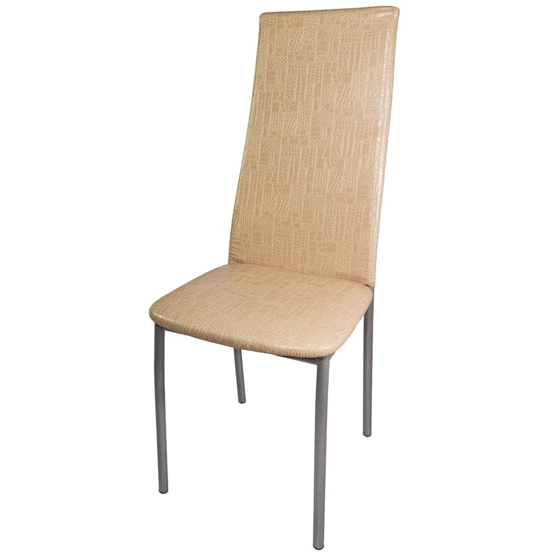 Изображение товара Обеденный стул Пекин бежевый из искусственной кожи с металлокаркасом