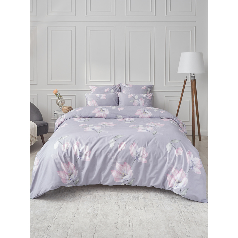 Изображение товара Комплект постельного белья Guten Morgen Цветочный вальс 2-спальное с европростынёй поплин 70x70 см