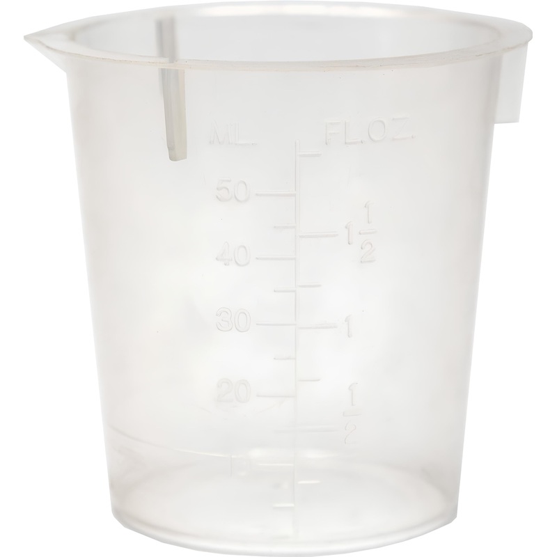 Изображение товара Мерный стакан (мензурка) с носиком 50 мл (100 штук в упаковке)