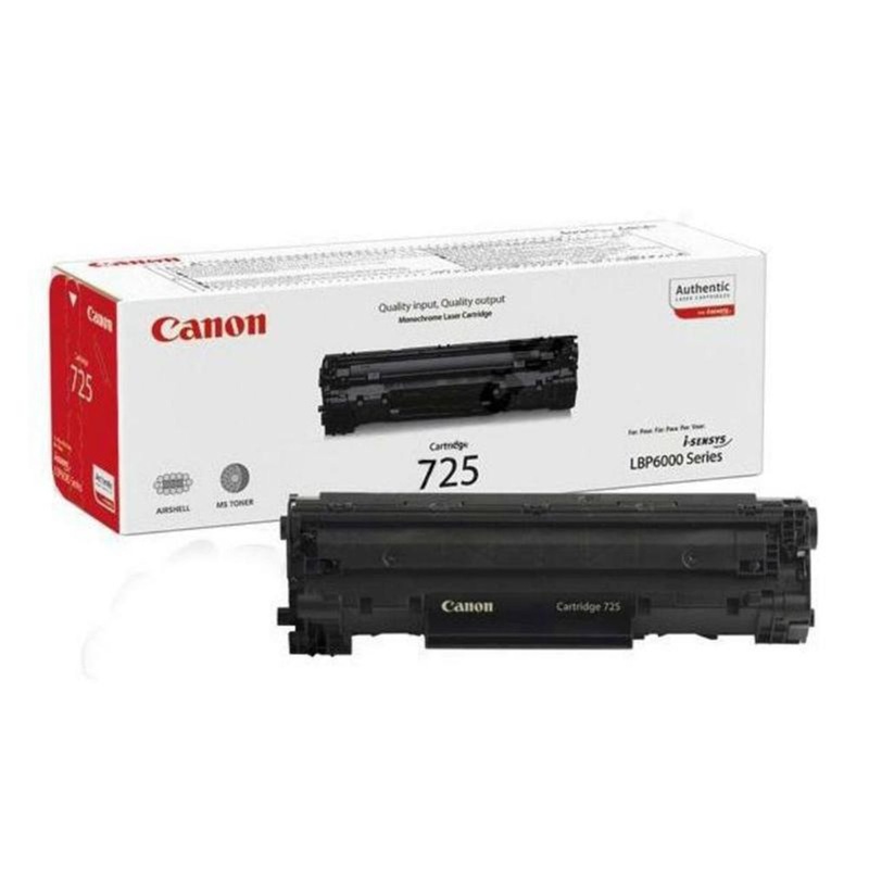 Изображение товара Картридж лазерный Canon 725 черный оригинальный 1600 страниц с чипом уцененный