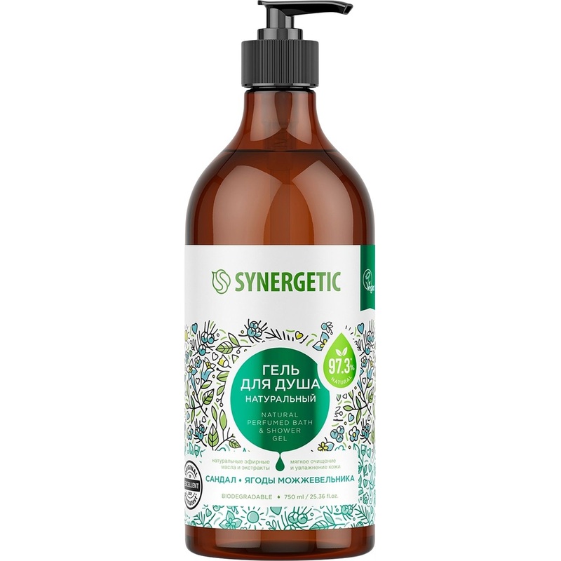 Изображение товара Гель для душа Synergetic Сандал и ягоды можжевельника 750 мл