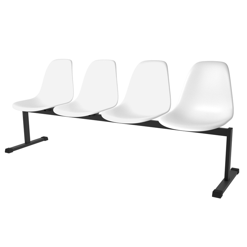 Изображение товара Многоместная секция Темп СМ111/2-04 белый/черный муар (4 места, металл)