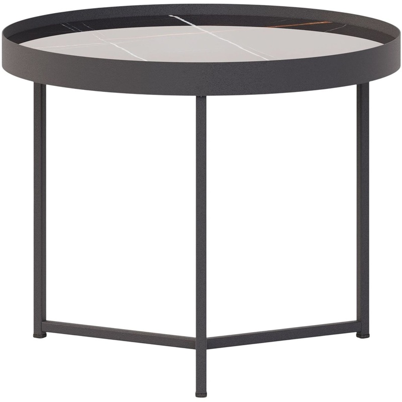 Изображение товара Столик журнальный Комус Мебель Тайлер 450 чёрный матовый стекло Россия