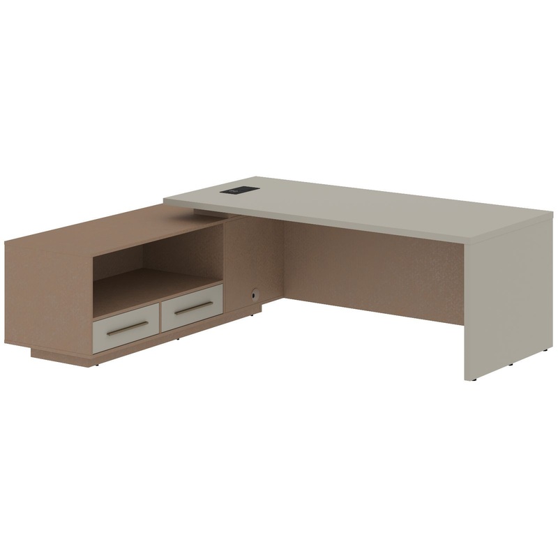 Изображение товара Стол руководителя с тумбой левый (аметист/кобра, 1900х750х2300 мм)