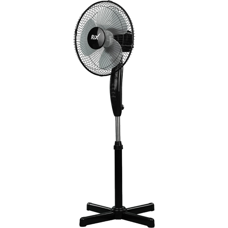 Изображение товара Напольный вентилятор Rix RSF-3000B чёрный механический 3 скорости регулировка