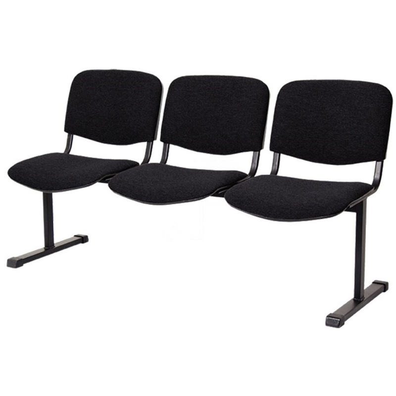 Изображение товара Многоместная секция Трим СМ 113-03С черная, комфортная и прочная для общественных зон