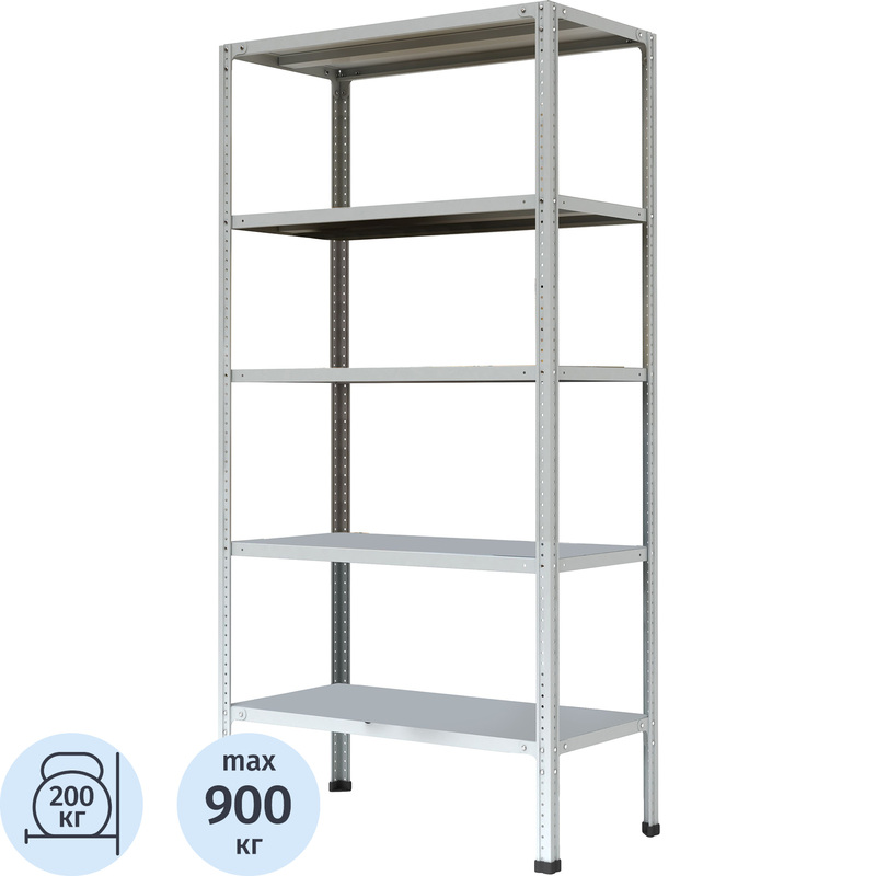 Изображение товара Стеллаж металлический Пакс металл МС-265/900 усиленный (5 полок, 1000х600х2000 мм)