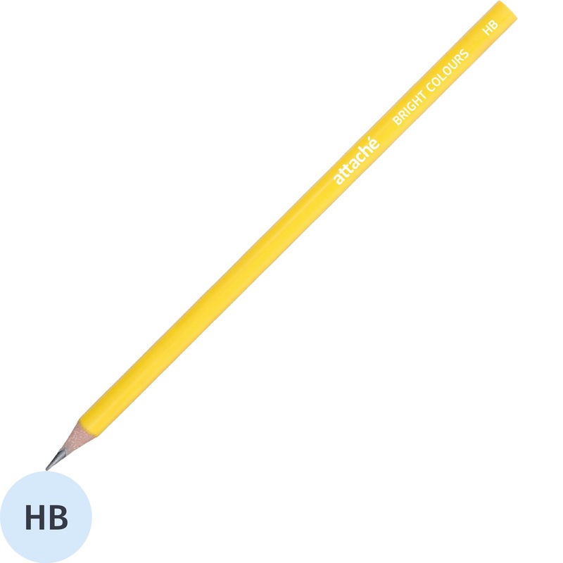 Изображение товара Карандаш чернографитный HB Attache Bright Colors заточенный трехгранный желтый корпус