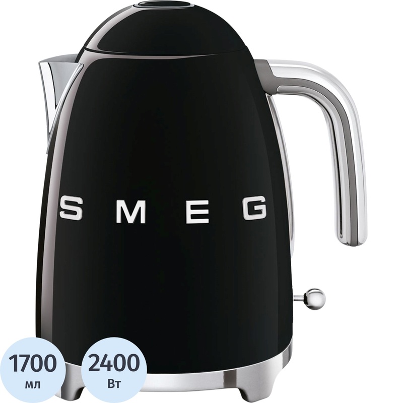 Изображение товара Электрический чайник Smeg KLF03BLEU черный 1.7 л мощность 2400 Вт