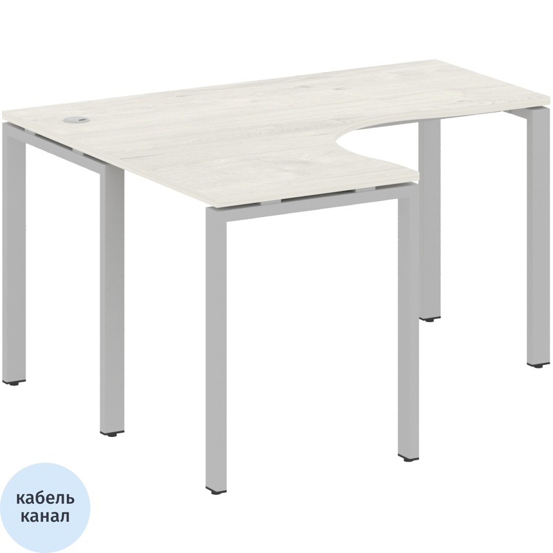 Изображение товара Эргономичный офисный стол Metal System Style БП.СА-3 Л с кабель-каналом и регулируемыми опорами
