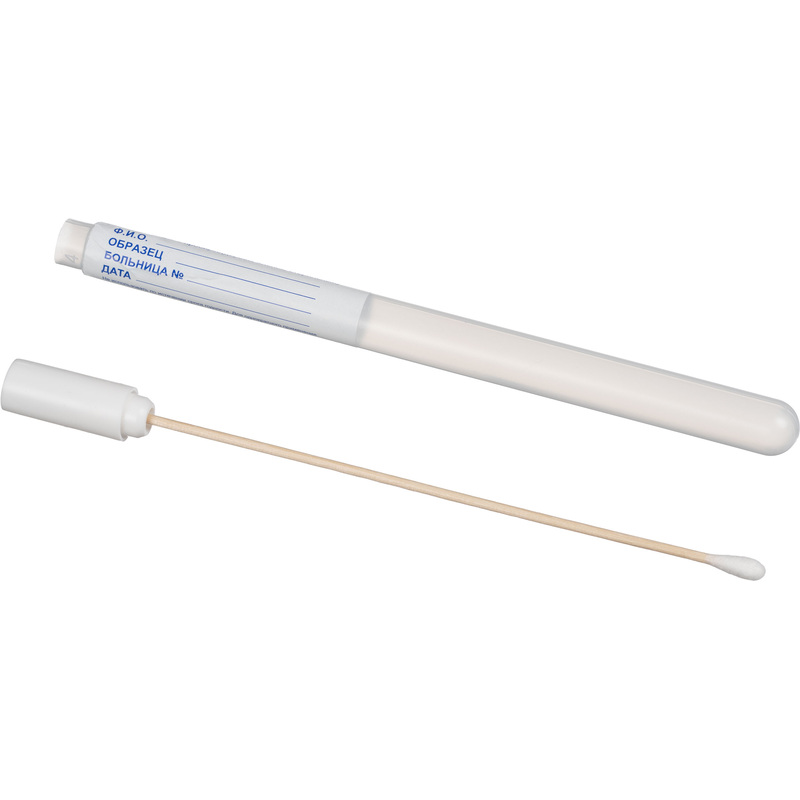 Изображение товара Зонд-тампон универсальный в пробирке без среды дерево/хлопок 160 мм длина 160 мм (150 штук в упаковке)