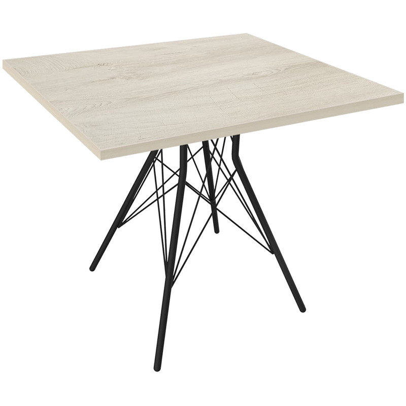 Изображение товара Обеденный стол Sheffilton SHT-T2 80x80 см дуб выбеленный черный муар металл