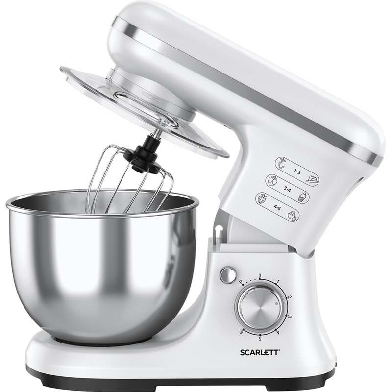 Изображение товара Миксер Scarlett SC-SM10S50 планетарный мощность 1400Вт 6 скоростей белый
