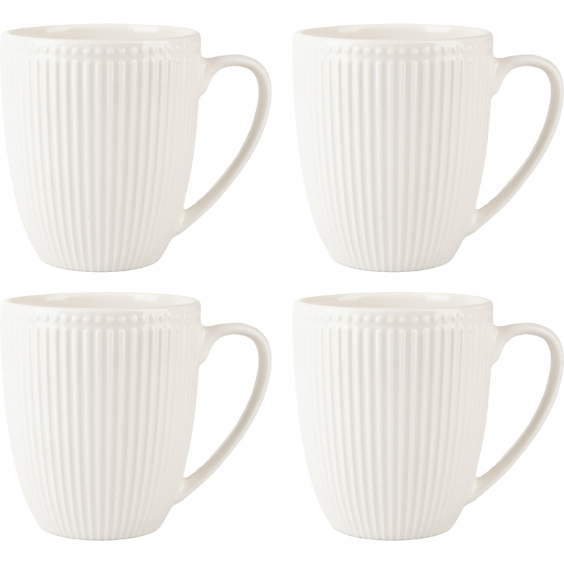 Изображение товара Фарфоровая кружка Nouvelle Home Белый Шоколад 4 шт 350 мл для чая и кофе стильная и практичная