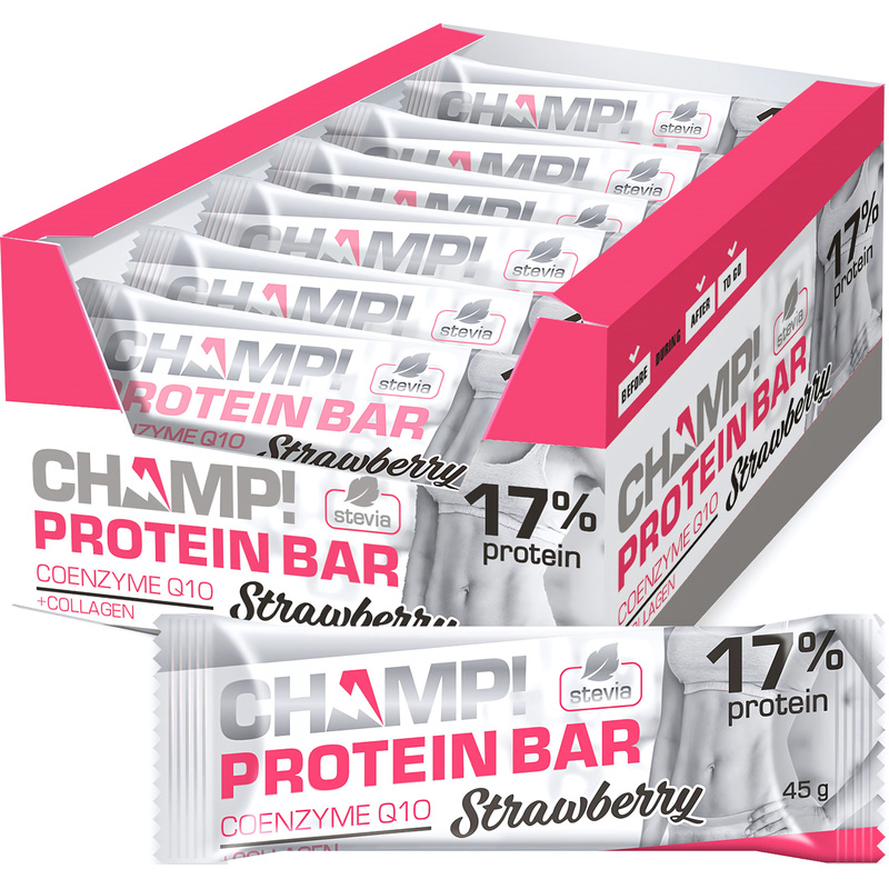 Изображение товара Батончик Champ! клубничный протеиновый (18 штук в упаковке)