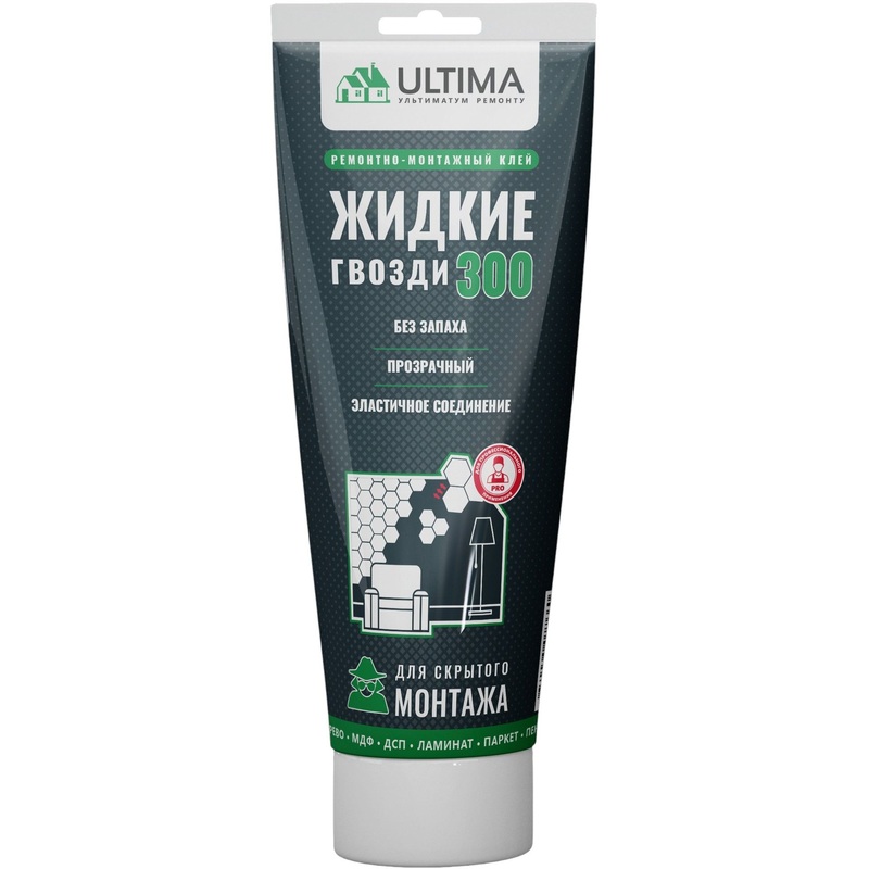 Изображение товара Универсальный акриловый клей Ultima 250 мл морозостойкий без запаха прозрачный