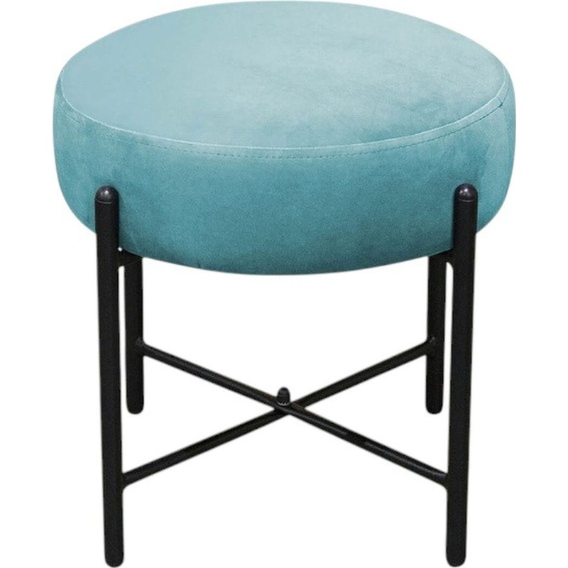 Изображение товара Пуф Sheffilton SHT-B4 голубая пастель мягкий металлический каркас 410х410х400 мм