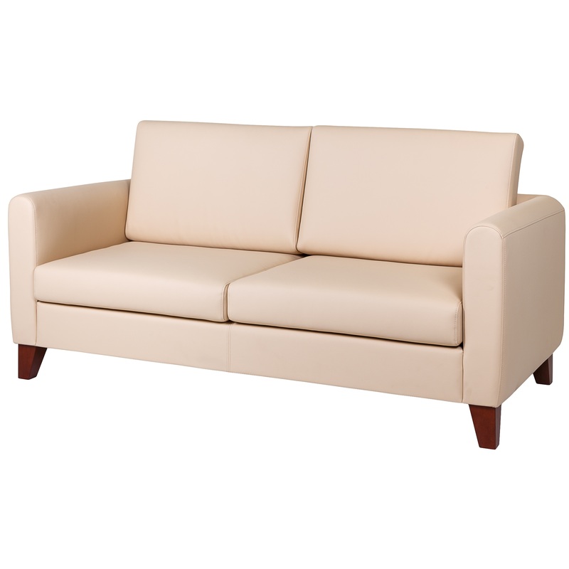 Изображение товара Диван двухместный Берген светло-бежевый из искусственной кожи