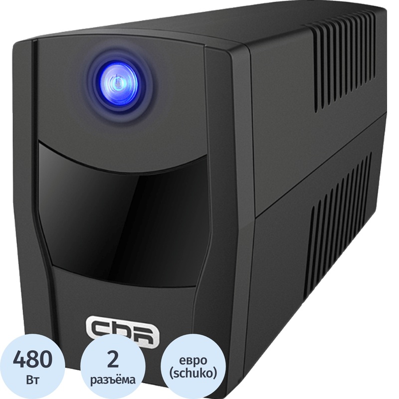 Изображение товара ИБП CBR [QTM-850T-2F-LCUC] лин.-инт. 850ВА/480Вт, 2xEURO, RJ45/11