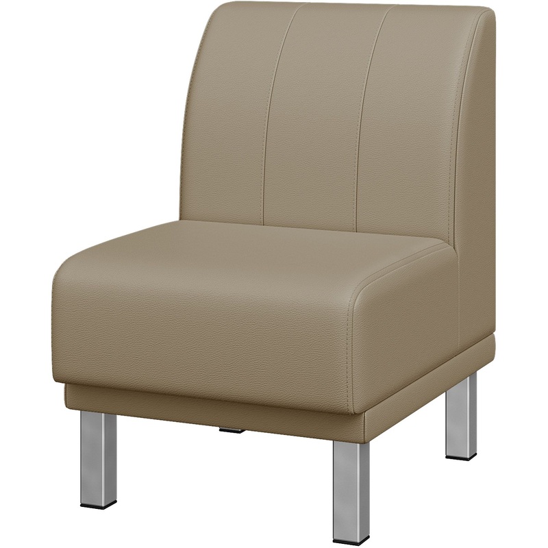 Изображение товара Модуль дивана прямой Холл одноместный светло-коричневый из искусственной кожи