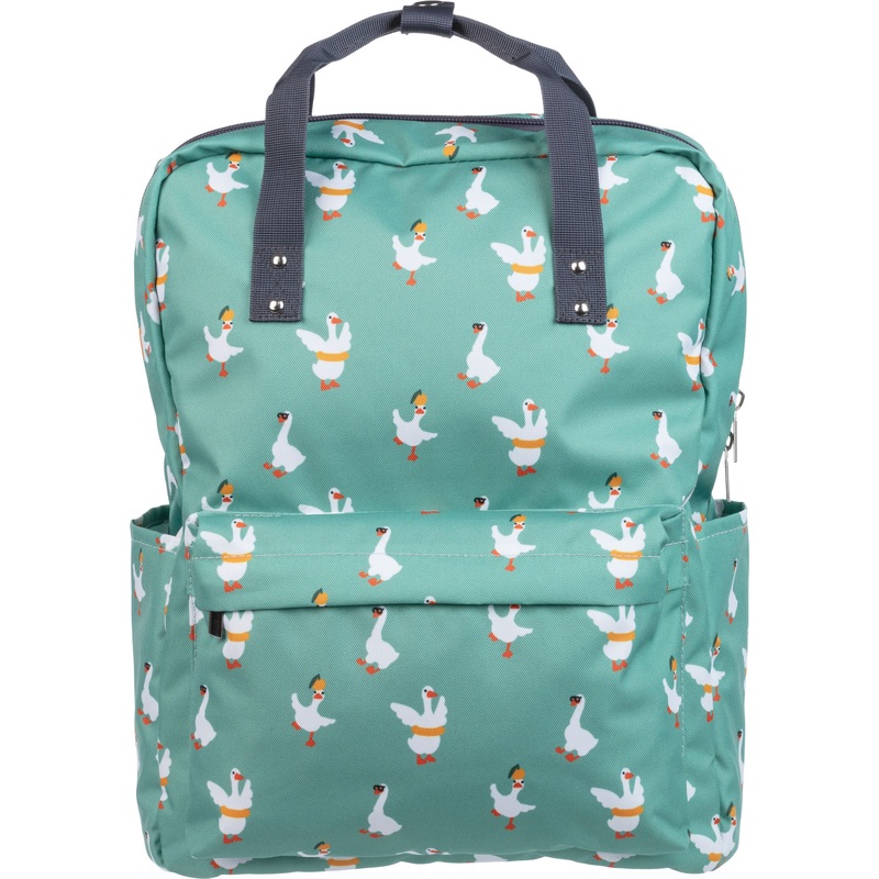 Изображение товара Рюкзак Комус Класс №1 School Квадро Гуси 17 л зеленый молодежный для школы и туризма