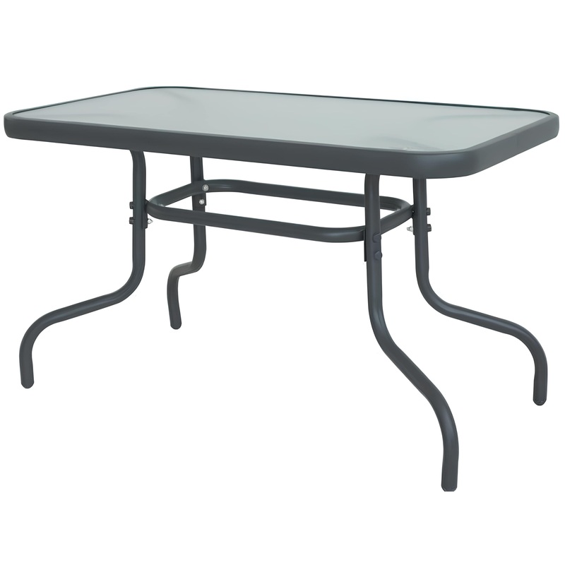 Изображение товара Стол к набору Марсель черный с прозрачной столешницей 900х500 мм