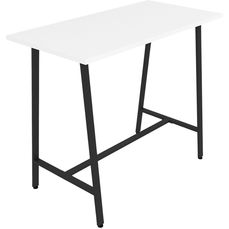 Изображение товара Барный стол Алиас-100-40 белый из ЛДСП с металлическим каркасом