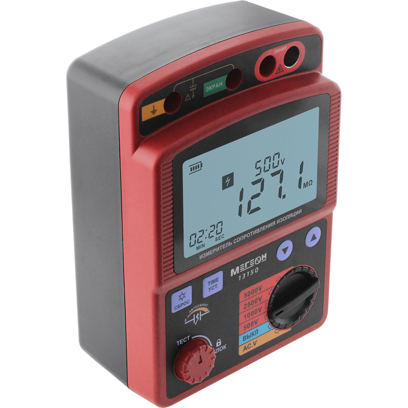 Изображение товара Мегаомметр Мегеон 13150 цифровой измеритель сопротивления изоляции 1 ТОм