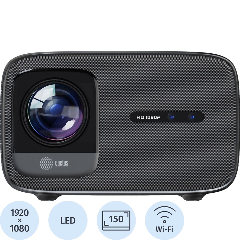 Изображение товара Проектор Cactus CS-PRC.06B. FHD-A LCD 900Lm ANSI 2000:1 (50000час)USB HDMI