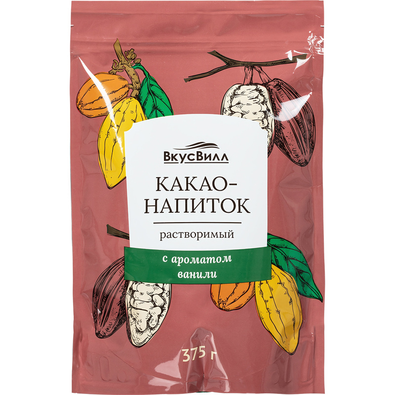 Изображение товара Какао ВкусВилл порошок 375 г - растворимый шоколадный напиток