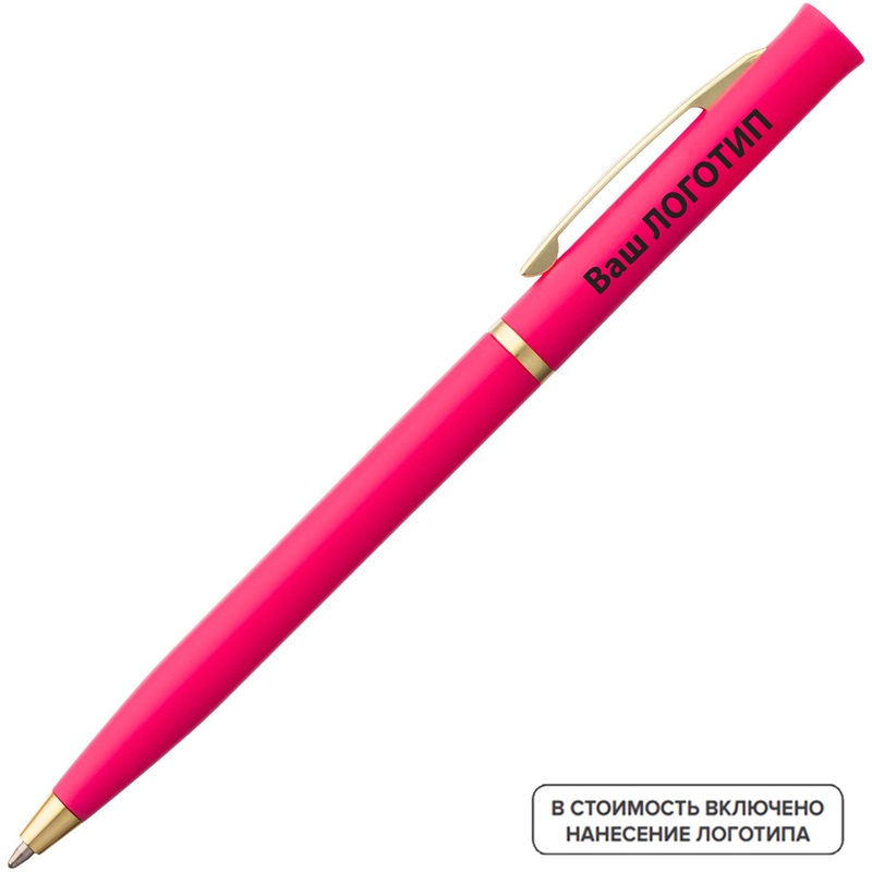 Изображение товара Ручка шариковая автоматическая EuroGold с логотипом 200 шт розовая