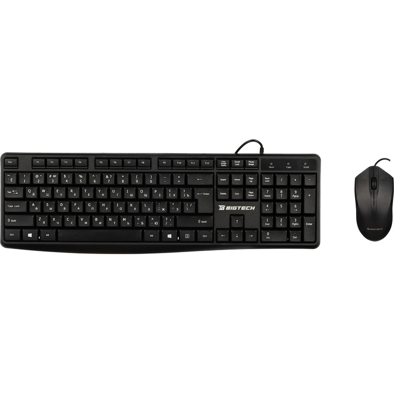 Изображение товара Комплект клавиатура и мышь ProMega jet/BigTech BT-JKMC-001/KM-108 USB мембранные оптическая черный